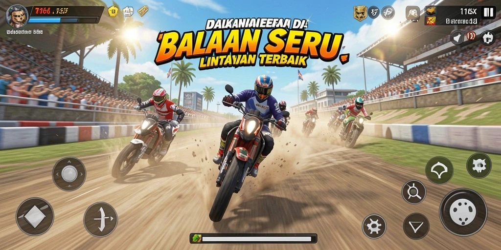 Gameplay Racing 116X dengan berbagai mobil dan trek yang menantang.