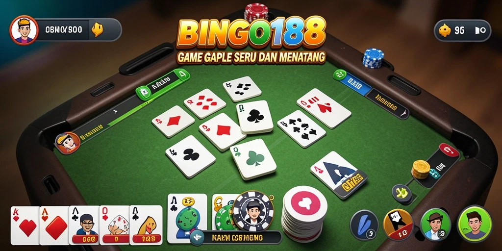 Tampilan gameplay seru di BINGO188 saat bermain Gaple.