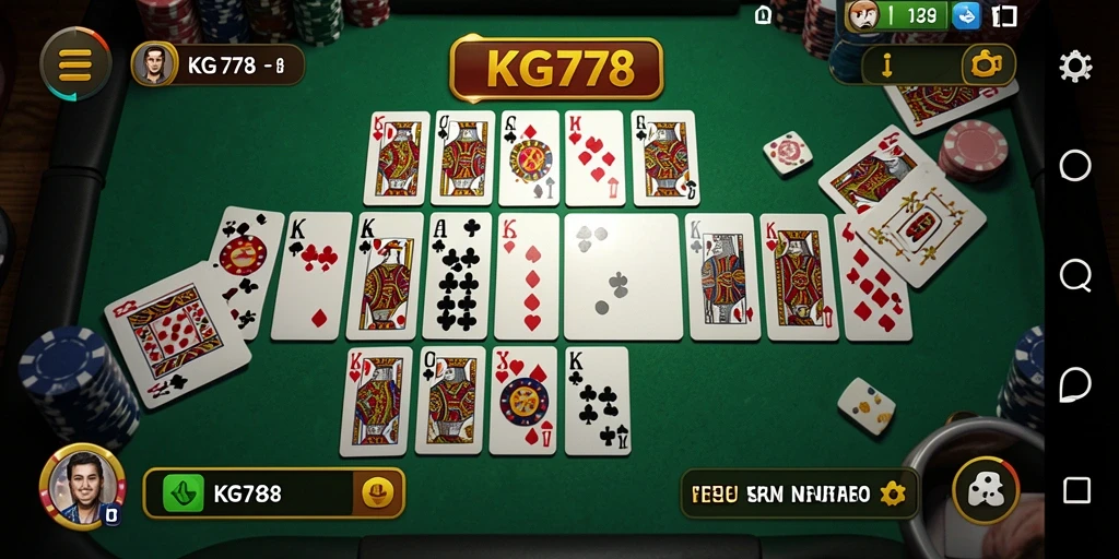 Tampilan gameplay seru dari KG778 dengan kartu Domino.