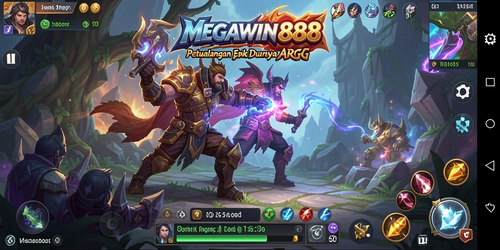 Tampilan aksi mendebarkan dalam gameplay ARPG MEGAWIN888.