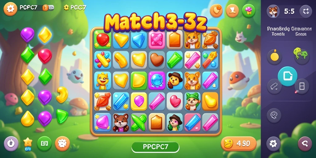 Tampilan gameplay yang menarik dan penuh warna dari PCPC7.