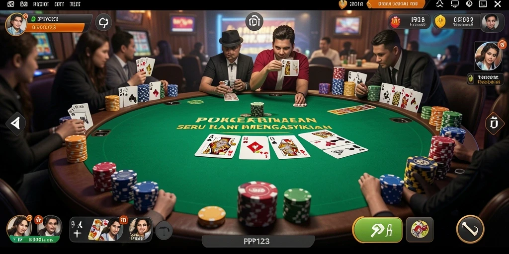 Tampilan gameplay Poker yang seru dalam PP123.