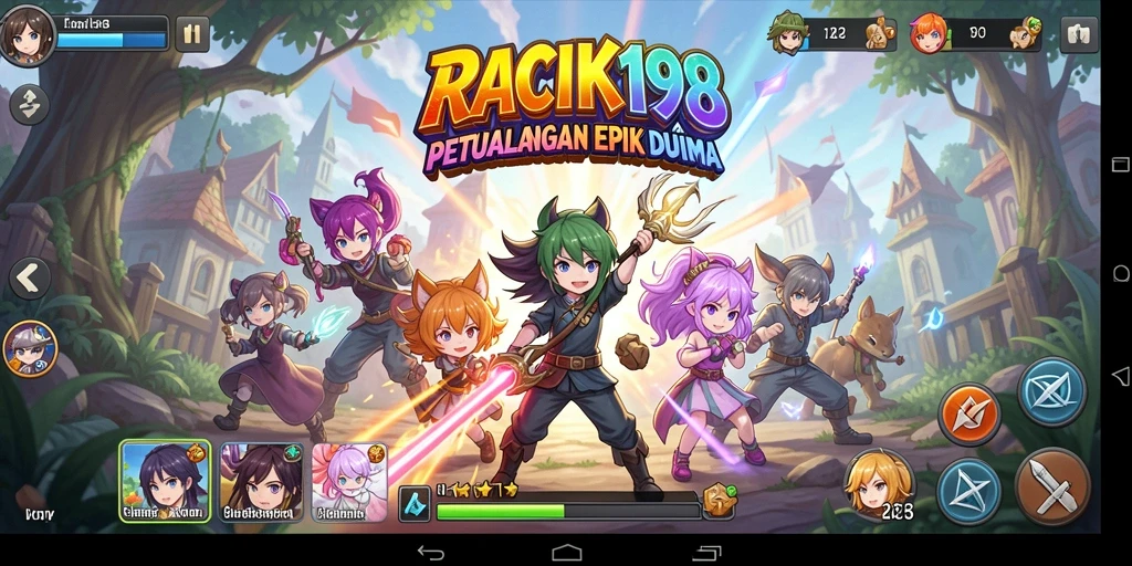 Tampilan menarik dari gameplay <strong>RACIK198</strong> yang menampilkan pertempuran karakter anime.