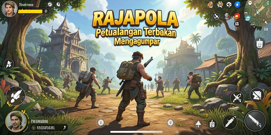 Screenshot utama RAJAPOLA menunjukkan pemandangan alam yang indah dalam gameplay Open World.