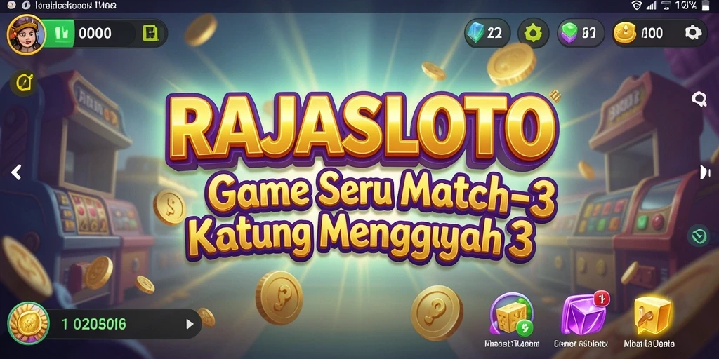 Screenshot gameplay RAJASLOTO menampilkan aksi mencocokkan item.