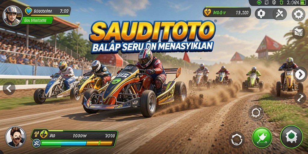 Tampilan menarik dari gameplay SAUDITOTO saat balapan seru.