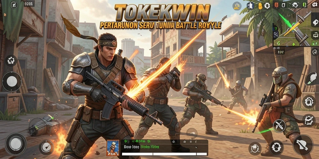 Tampilan gameplay seru di arena pertarungan TOKEKWIN.
