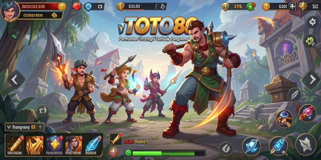 Screenshot gameplay TOTO80 yang menampilkan strategi pertarungan menarik.